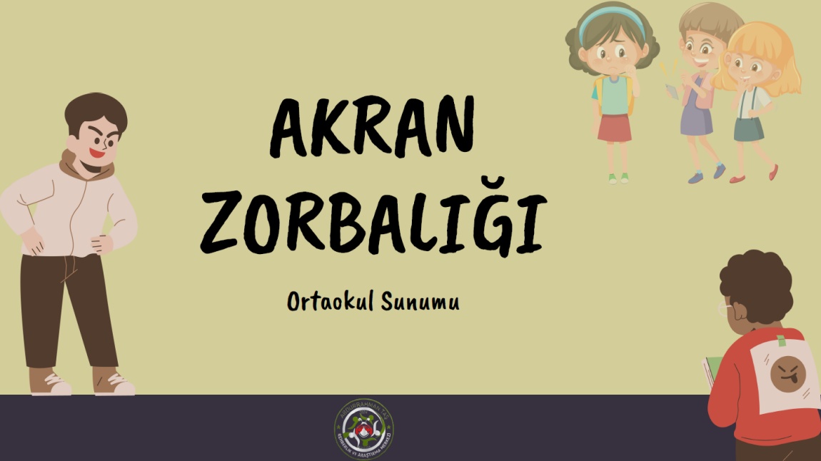 Ortaokul kademesi için Akran Zorbalığı sunumu hazırlanmıştır.